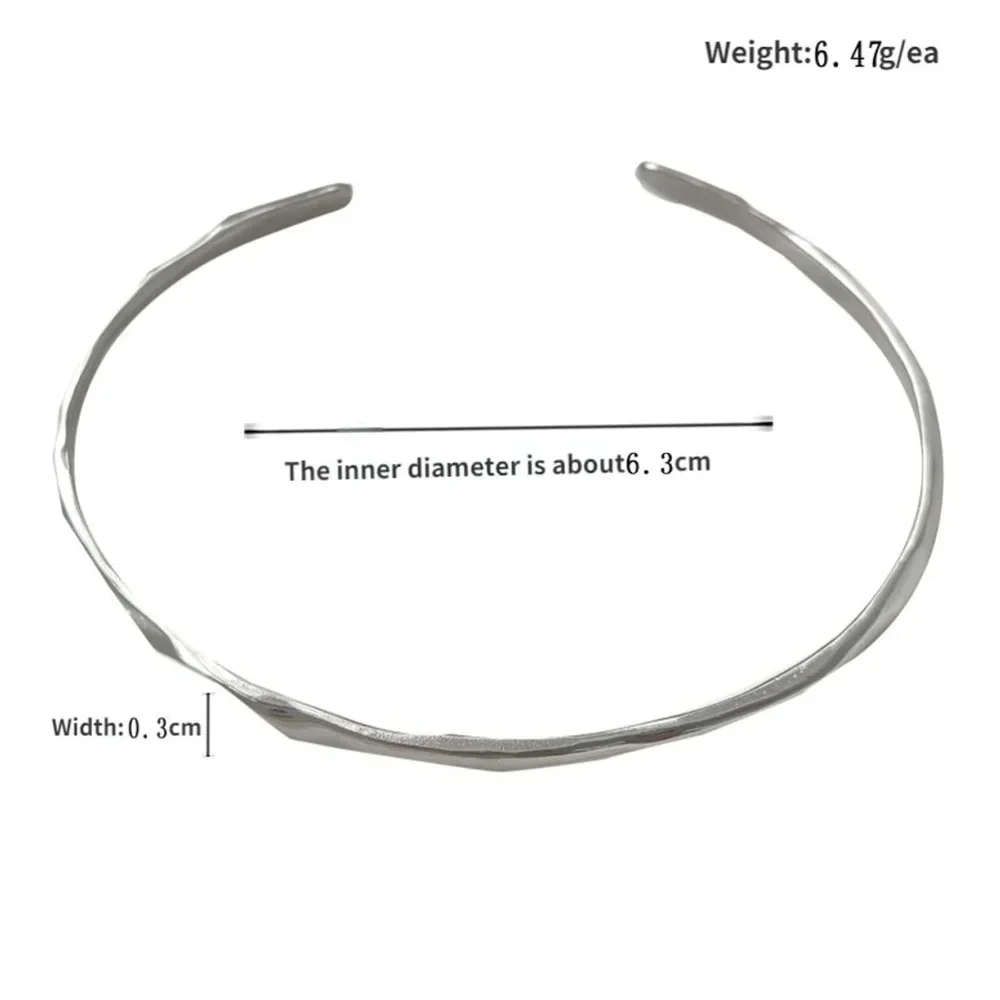 Unisex Polished‎ White Gold Plated Sterling Silver Cuff Bracelet, Adjustable